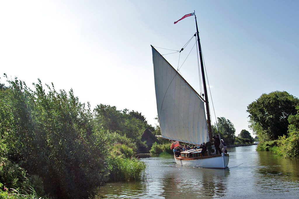 Norfolk Broads... a wherry yacht on the river Ant